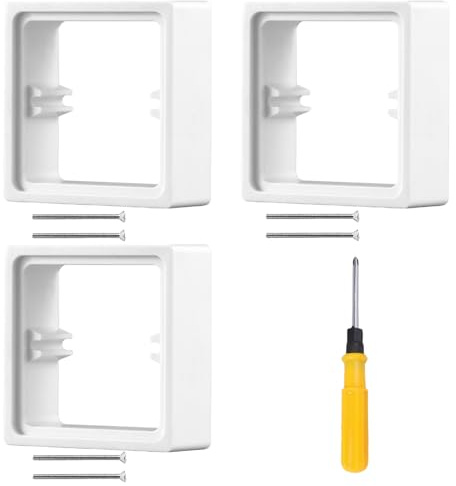3 Pcs Light Switch Spacer, 20mm White Single Socket Spacer with 5cm Screws and Double-Headed Screwdriver, Socket Back Box Extender for DIY & Home Renovation Projects