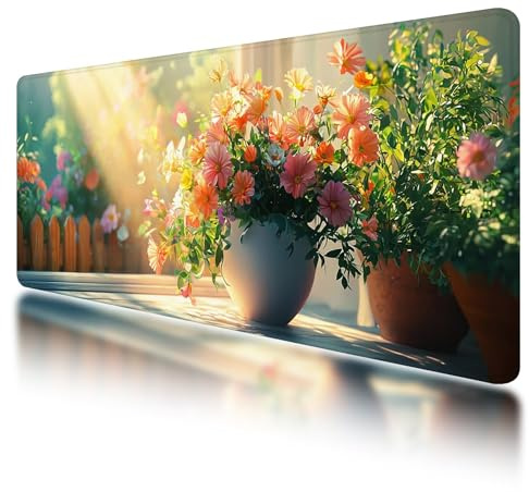 Tapis de Souris de Jeu, Tapis de Souris XXL Couleur 800 x 300 mm, sous Main Bureau avec Coutures sur Les Bords, Mouse Pad Fleur Imperméable Antidérapant pour Accessoire Bureau, pour Gamer, PC, -923