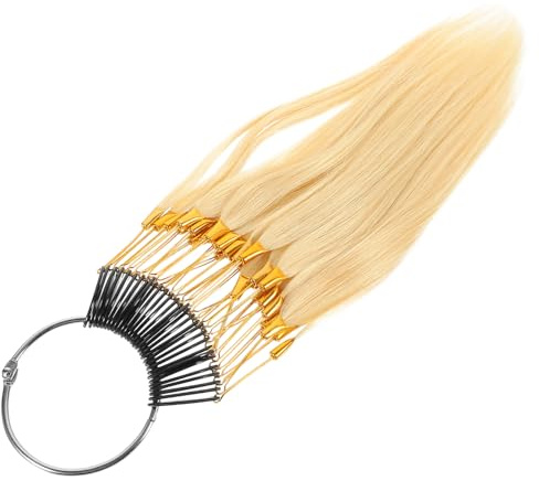 TOYANDONA 30 Mèches de Cheveux Humains Naturels Nuancier de Coloration Capillaire Bague Teintes Beige Clair 9° Échantillons Professionnels pour Salon de Coiffure et Test de Teinture