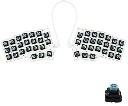 YMDK EC-Corne Topre Split-Tastatur, 46 Tasten, ergonomisch, 40 % Layout, QMK-Phiole mit allen Tasten, programmierbar, Mini-Gaming-Tastatur-Set