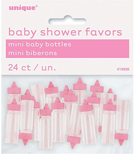 Babypartygeschenke - 2,5 cm - Rosa Babyflaschen aus Kunststoff - 24er-Pack