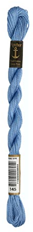 Anchor Perlgarn Stärke 5 4585000-00145 hellblau Stickgarn, 100 % Baumwolle, 5g Strängchen