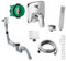 vanvilla Wannenset mit Unterputz Armatur Hansgrohe Logis 2-Wege und vanvilla Handbrause, Wannen-SET HG53 poliert