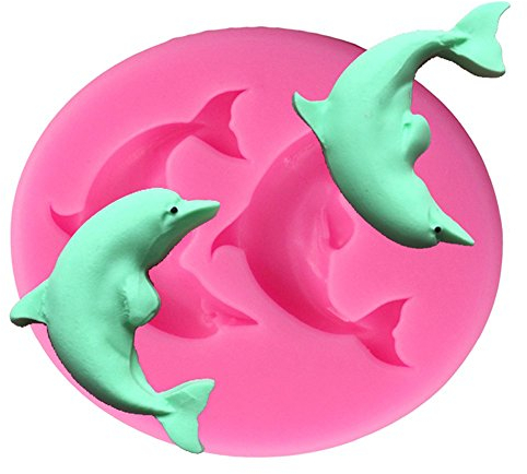 Oyfel Silikonform Delfin Form für Marzipan und Fondant 3D Spitze Effekt Pudding Gelee