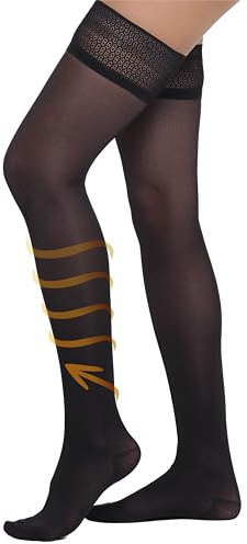 BeOnTop Autoreggenti Compressione Graduata Donna 70 e 140 DEN | Calze Autoreggenti Donna Compressione Graduata 70-140 Den, Soletta Massaggiante, Gambe Leggere, Vene Varicose, Made In Italy