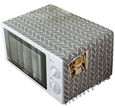 VOSAREA Kühlschrank Staubschutz Mehrzweck Grau Muster Mikrowelle Waschmaschine Top Universal Sonnencreme Abdeckung mit Aufbewahrungstasche