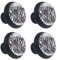 Eslifey Zebra Print Cabinet & Drawer Hardware Handles 4pcs - ABS + Glass - 3.5×2.8CM/1.38×1.10IN - Brushed Zebra Print - Multi-colored