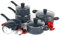 Russell Hobbs® COMBO-4843A Blue Marble Non-Stick Saucepan and Stock Pot Set, 16/18/20/24 cm, 5 Piece, Induction Hob Suitable, Cook with Less Oil, Soft Bakelite Handles