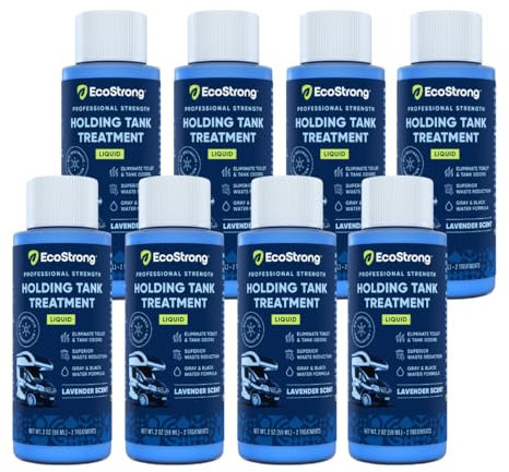 Eco Strong RV Toilet Treatment | RV Black Tank Treatment | RV Holding Tank Digestor, Odor Eliminator, and Cleaner | Perfect for Campers, RVs, Boats, 16 Treatments, Lavender
