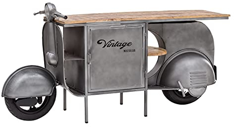 Woodkings Motorbike Waschtisch Scooter I Konsolentisch 177cm Retrodesign für Badezimmer I Waschtischunterschrank für Aufsatzwaschbecken I Motorrad Konsolentisch