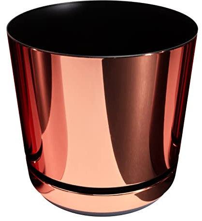 KORAD La Maceta de la Serie Dekor con Plato Adaptado para Interiores - Medida 18 cm - Modelo 084 - salmón Brillante; Fabricado en plástico, Maceta Decorativa con Orificios de Drenaje