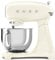 Smeg SMF03CRUK Full Colour Stand Mixer, Retro 50's Style with 4.8L Stainless Steel Bowl, Safety Lock, 10 Variable Speeds, 800W, Cream