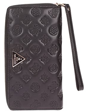 GUESS Damen LA Femme SLG Cheque Wallet, Schwarz