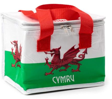 Puckator Cool Lunch Bag Wales Welsh Dragon Cymru Design Made Out of Recycled Plastic Bottles - Insulated Lunch Bag for Women Men Children - Lunch Box Bag for Work & School - Beach Picnic Accessories