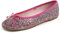 Feversole Women's Sparkle Memory Foam Cushioned Colorful Shiny Ballet Flats Pumps Glitter Around Multi Fuchsia Size 5.5