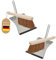 Novaliv 2er Kehrblech Set KOKOSBORSTEN Handfeger Kehrblechgarnitur Metall mit Gummilippe Kehrblechbesen weiche Borsten Handbesen Kokosfaser Handkehrset Kehrblechset Kehrschaufel Feger und Kehrblech