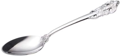 Garneck 304 Stainless Steel Tea Spoon Western Style Cutlery Set Reusable Utensils Elegant Silver Spoon for Home Hotel Restaurant