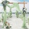 Lukery Hochzeit Vorhang Hochzeitsbogen, Querbehang Gardine Freihanddeko Himmelbett Vorhänge Stoff Tüll Transparent Voile Dekoration für Party Hochzeit (75x300cm（10FT）,12#Grau-Grün)