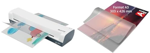 Leitz iLAM Home A3 Laminiergerät, Für 75 bis 125 mic Laminierfolien & Albyco - Laminierfolien A3 Qualität 250 Micron (2x125)