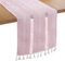 Bigqin Tischläufer Rosa, 180 x 33 cm waschbares Tischband Boho Landhausstil Tischdekoration Table Runner mit Quasten für Geburtstage & Hochzeite