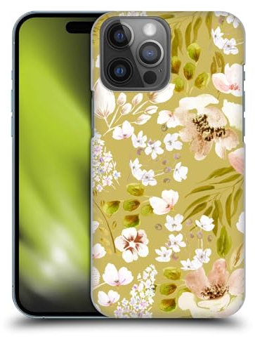 Head Case Designs Offizielle Anis Illustration Aquarell Weiße Blumen Blumen Und Blätter Harte Rueckseiten Handyhülle Hülle Huelle kompatibel mit Apple iPhone 14 Pro Max