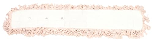 Tradineur - Recambio para mopa de algodón y poliéster, repuesto para fregona, limpieza de suelos, baldosas, baño, hogar (Blanco y beige - 100 cm)