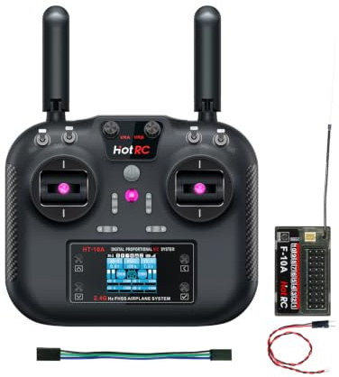 Yahboom 2.4GHz 10-Channel RC Transmitter Receiver FHSS & 10CH Receiver with Box for FPV Drone RC Airplane Plane Boat Car Helicopter (2.4G RC Handle with PWM)