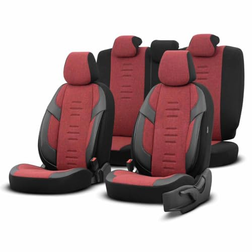 Generisch Auto Sitzbezug Sitschoner Schonbezug Universal Komfortabel Schwarz ROT XAPLOT86756