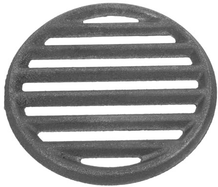 Milisten Rejilla de fuego de hierro para barbacoa de hierro fundido, parrilla redonda de alto calor, placa de carbón para cocinar al aire libre, distribución eficiente del calor, fácil para chimeneas