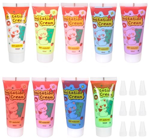 SAVOSWEET Colle Crème pour Bricolage, 6 Couleurs, Coque de Téléphone, Nail Art, Bijoux, Argile, Scrapbooking, Projets d'Artisanat, Effet Incroyable et Durable