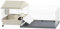 PawHut Cage Cochon d'Inde, Cage pour Petits Animaux avec Parc Amovible Tapis imperméable, Balcon, Bol d'alimentation, Rampe à Couverture Souple, 4 Roues, pour Cochon d'Inde, hérisson Beige