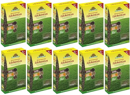 Neudorff RasenReparatur Lückenlos 10x 1,2 kg Sparpaket Terra Preta + organischer Dünger + 4 Sorten Grassamen
