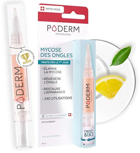 Poderm Nagelpilz-Serum-Stift – Entwickelt von einem Podologen – Hergestellt in der Schweiz – Supplend Stift für Fuß- & Fingernägel – Behandlung bei Nagelpilz & Geschädigten Nägeln – Nagelpflege-Stift