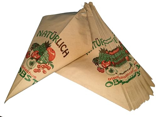 PGV Obst-Spitztüten aus Papier gefädelt (31 cm / 750 g, 100 Stück)
