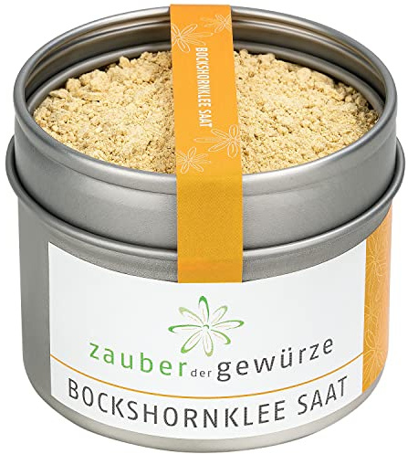 Zauber der Gewürze Bockshornklee gemahlen - Bockshornkleepulver, Universalgewürz für indische & arabische Gerichte, Fisch, Fleisch, Curry oder Dal, Top-Qualität in wiederverschließbarer Dose, 55g
