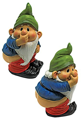 Design Toscano Stinky, der Gartenzwerg, Figur: 2er-Set