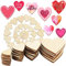 Outus 160 Stück Holz Herz Dekoration Leere Natürliche Holz Herz für Hochzeit, Valentinstag, DIY, Kunst, Kunsthandwerk, Papierherstellung