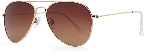 JOOX Polarisierte Retro runde Sonnenbrille für Damen und Herren, UV400 Schutz Pilotenbrille mit Metallrahmen für Unisex