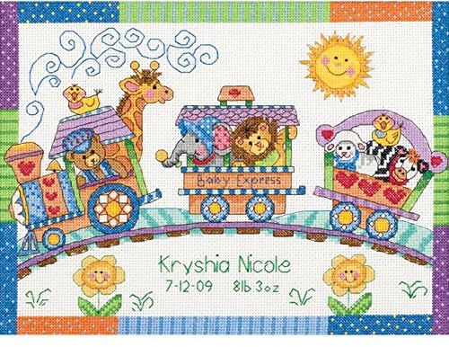 DIMENSIONS D73428 | Baby Express Birth Record Counted Cross Stitch Kit 30 x 23cm