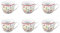 Flirt by R&B 018790 'Doppio Shanti' Espresso-Obere mit Paisley-Muster, 80 ml, Porzellan (6er Pack)