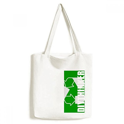 DIYthinker Recycle Gruen Square Warnung Mark-Tasche Einkaufstasche Kunst Waschbar 33cm x 40 cm (13 Zoll x 16 Zoll) Mehrfarbig