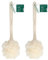 EcoTools EcoPouf Bath Brush, Shower Loofah with Ergonomic Handle, Cleans Hard to Reach Areas, Deep Cleansing and Exfoliating, Pack of 2, Perfect for Men & Women