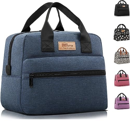 HOMESPON Sac Isotherme à Repas Grande Capacité Lunch Bag Portable en Tissu Imperméable Givré Sac à Main pour Femmes Hommes et Étudiants à l’École et au Bureau
