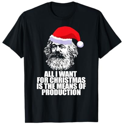 ALLES WAS ICH WILL WEIHNACHTEN PRODUKTIONSMITTEL Karl Marx Fun Meme T-Shirt