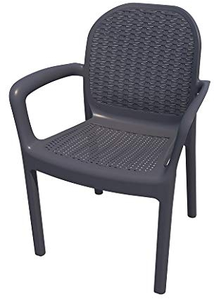 Garden of Life Rattan Sessel Polypropylen mit Glasfaser 220x56x62,5 cm anthrazit