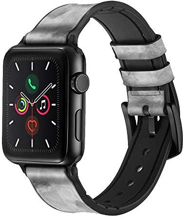 Innovedesire Gray Marble Texture Cinturino in Pelle e Silicone Smartwatch per Apple Watch iWatch Taglia 38mm/40mm