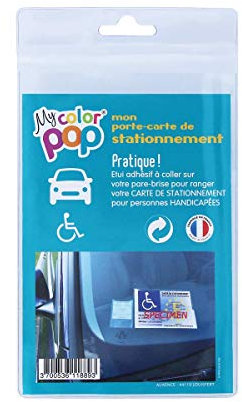 Color pop® Porte Carte handicapé mobilité Inclusion - Fabrication française - en PVC (Transparent 2 : 11,4 x 16 x 0,1 cm)