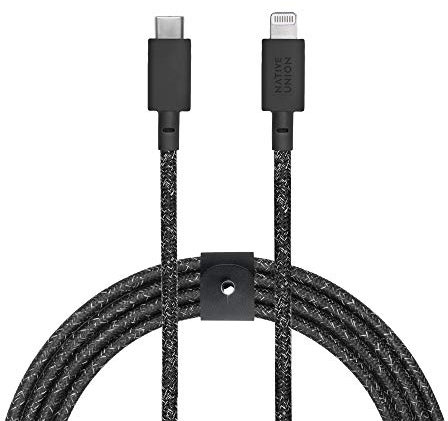 Native Union Belt Cable USB-C a Lightning - Cable Reforzado Ultrarresistente de 3m [con Certificado MFi] Compatible con iPhone 14, Phone 14 Plus, iPhone 14 Pro, iPhone 14 Pro Max y anteriores (Cosmo)