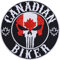 Canadian Biker Aufnäher/Aufbügler/Biker Patch/Bügelbilder Kanada Flagge | Jeans Flicken Geschenk Motorradfahrer Applikation für Motorradzubehör/Boots/Motorradkoffer | 90x90mm