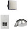 Knightsbridge LED Backlit Extractor Fan with Humidistat and Overrun Timer in Stainless Steel + 115/230V Dual Voltage Shaver Socket - Square Edge Brushed Chrome + 2 Way Pull Cord Light Switch